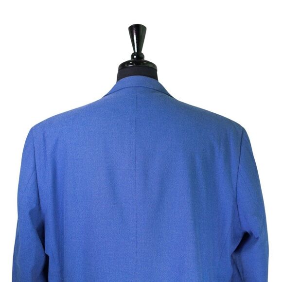 Crown & Ivy Mens Blazer 48R Blue Cotton Stretch Sport Coat 2 Button Jacket Lined - Picture 9 of 10